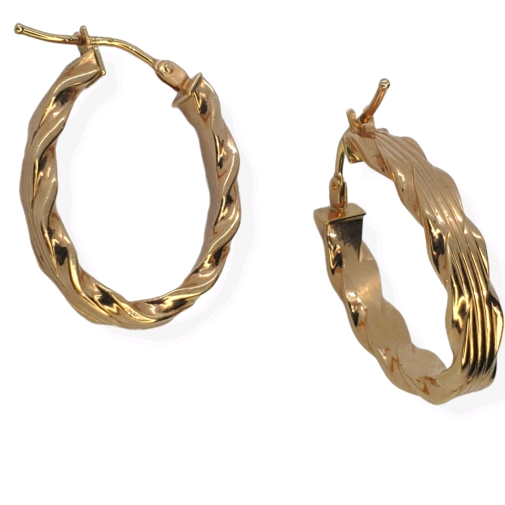 14kt SOLID ROSE GOLD HOOP - Picture 2 of 4